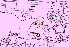 Маша и медведь на пикнике